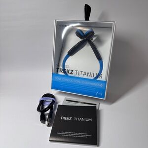 Aftershokz Trekz Titanium OpenFit Wireless Headphones Ocean Blue